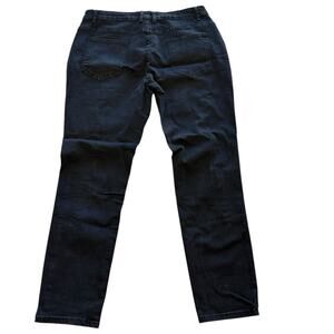 Unbranded Embroidered Roses Distressed Black Pants